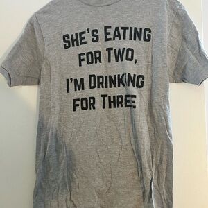 Gray Graphic Tee with Humorous Print